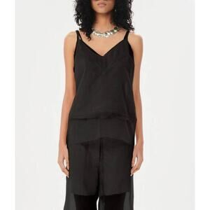 Maria Cher Posadas Camila Organza Tank Top in Black XS